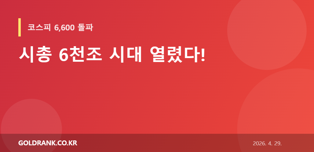 시총 6천조 시대 열렸다!