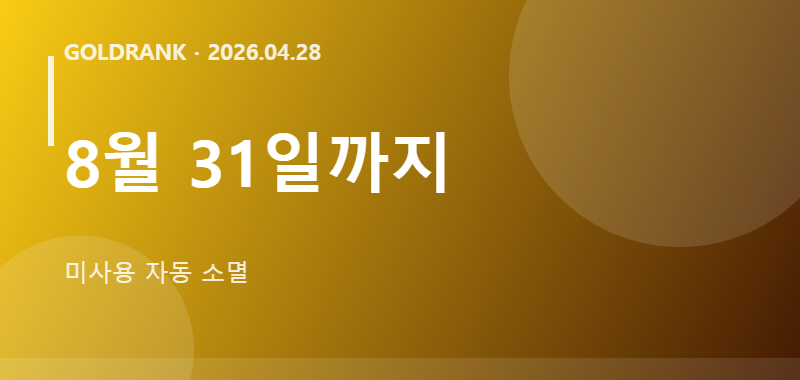 8월 31일까지 미사용 자동 소멸 시각화