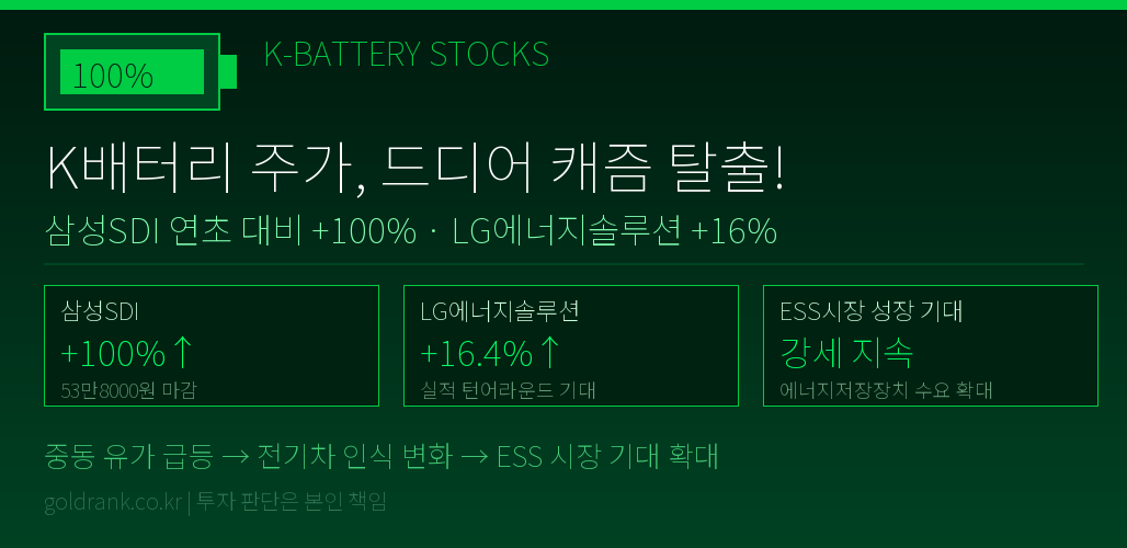 GoldRank 주식 분석 인포그래픽 - post5 k battery stocks
