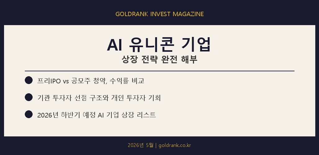AI 유니콘 기업 IPO 상장 전략 프리IPO 공모주 비교