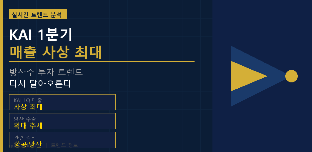 KAI 1분기 매출 사상 최대 방산주 투자 트렌드 분석 금융배너