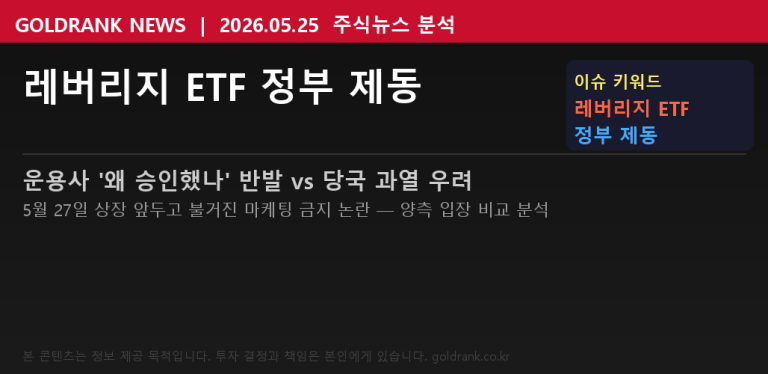 삼성전자 SK하이닉스 단일종목 레버리지 ETF 정부 제동 운용사 반발 마케팅 금지 2026년 5월 25일
