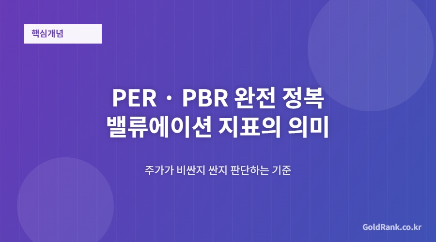 PER PBR 밸류에이션 지표 설명 인포그래픽