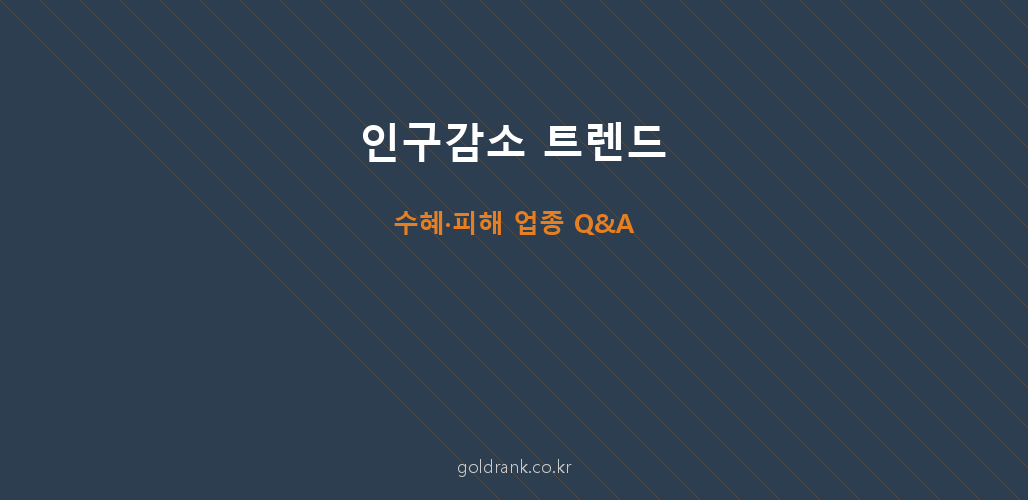 인구감소 가속화 — 부동산·소비재 위기 속 수혜 업종 Q&A 1 인구감소 트렌드 수혜 피해 업종 주식 분석