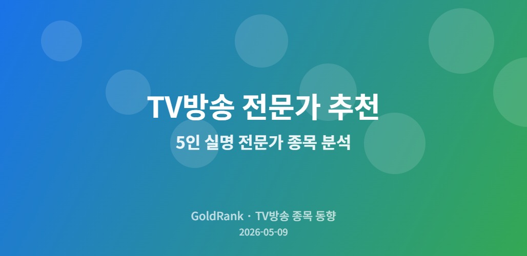 5인 실명 전문가 종목 분석